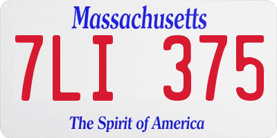 MA license plate 7LI375