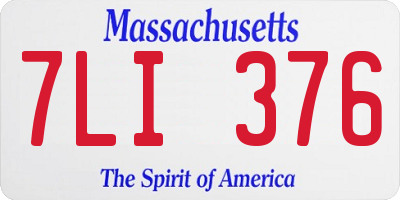 MA license plate 7LI376