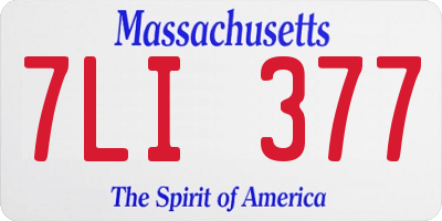 MA license plate 7LI377