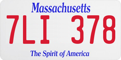 MA license plate 7LI378