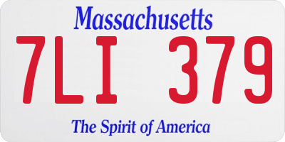 MA license plate 7LI379