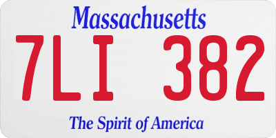 MA license plate 7LI382