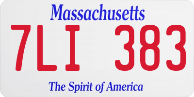 MA license plate 7LI383