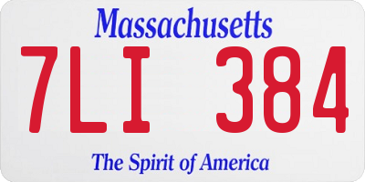 MA license plate 7LI384