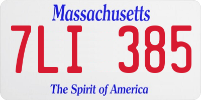 MA license plate 7LI385