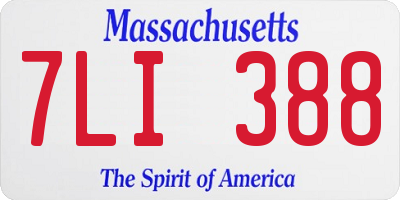 MA license plate 7LI388