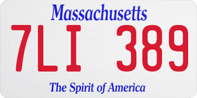 MA license plate 7LI389