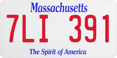 MA license plate 7LI391