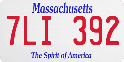 MA license plate 7LI392