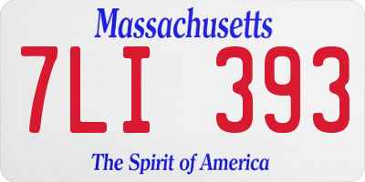 MA license plate 7LI393