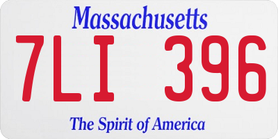 MA license plate 7LI396
