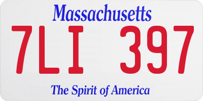 MA license plate 7LI397