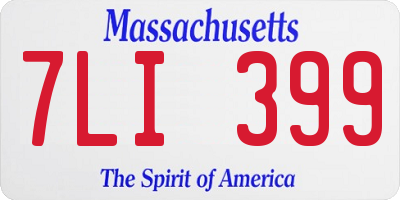 MA license plate 7LI399