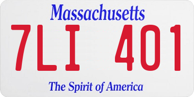 MA license plate 7LI401