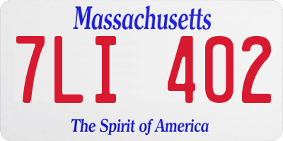 MA license plate 7LI402