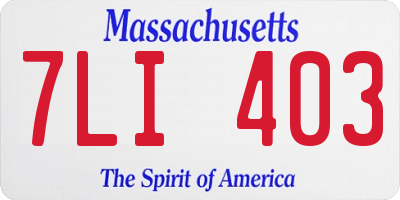 MA license plate 7LI403