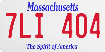 MA license plate 7LI404