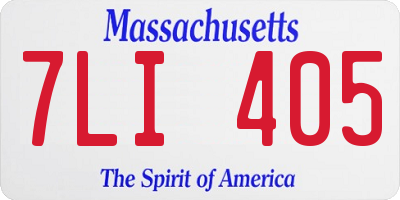 MA license plate 7LI405