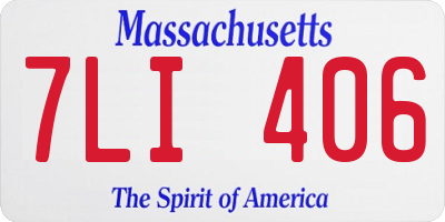 MA license plate 7LI406