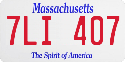 MA license plate 7LI407