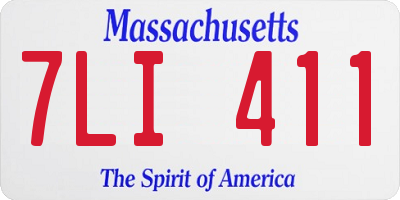MA license plate 7LI411