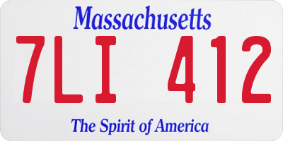 MA license plate 7LI412