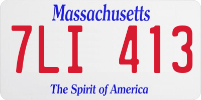 MA license plate 7LI413