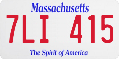 MA license plate 7LI415