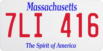 MA license plate 7LI416
