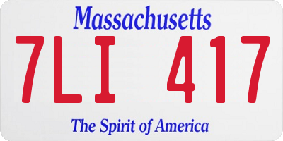 MA license plate 7LI417