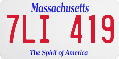 MA license plate 7LI419