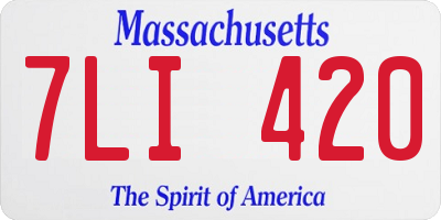 MA license plate 7LI420