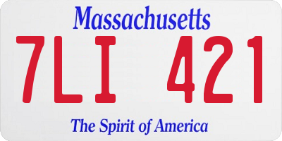 MA license plate 7LI421