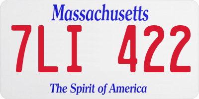 MA license plate 7LI422