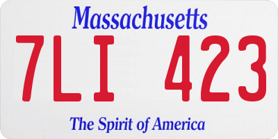 MA license plate 7LI423