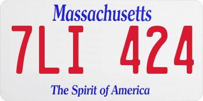 MA license plate 7LI424