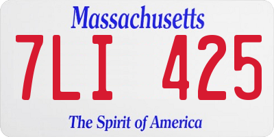 MA license plate 7LI425