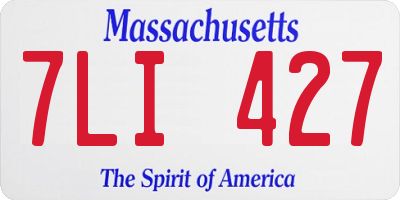 MA license plate 7LI427