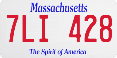 MA license plate 7LI428