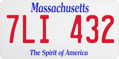 MA license plate 7LI432