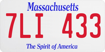 MA license plate 7LI433