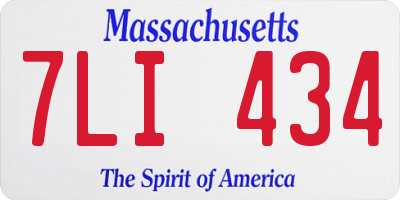 MA license plate 7LI434