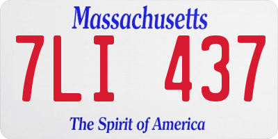 MA license plate 7LI437