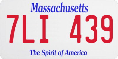MA license plate 7LI439