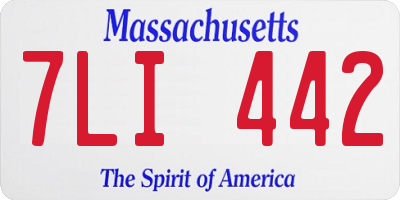 MA license plate 7LI442