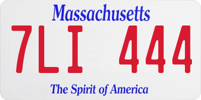 MA license plate 7LI444