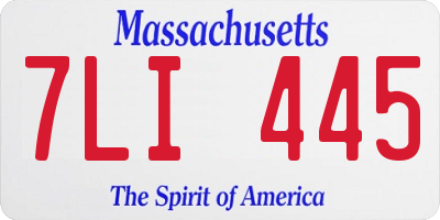 MA license plate 7LI445