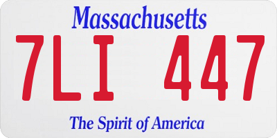 MA license plate 7LI447