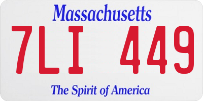 MA license plate 7LI449