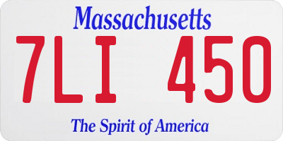 MA license plate 7LI450